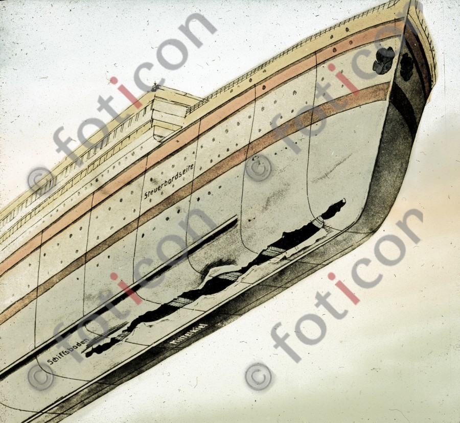 Das Leck der RMS Titanic | The leak of the RMS Titanic - Foto simon-titanic-196-064-fb.jpg | foticon.de - Bilddatenbank für Motive aus Geschichte und Kultur